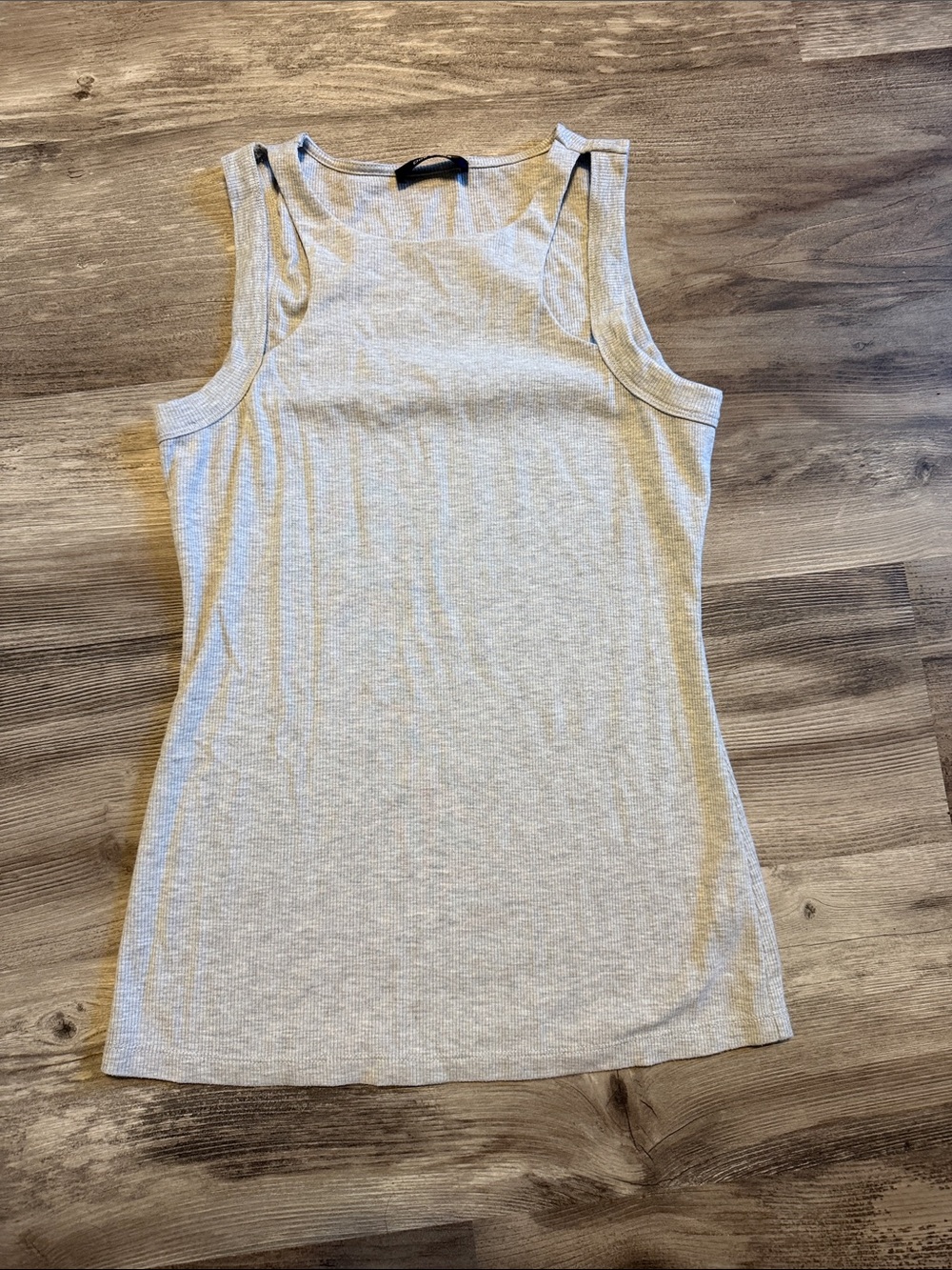 Doe & Rae Light Gray Ribbed Tank Top